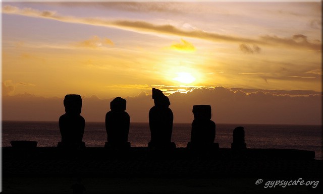 Ahu Vai - Tahai Sunset. Easter Island. June 2015. 