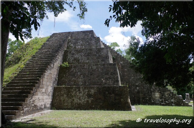 The Eastern Pyramid of Complex P at Tikal in Guatemala