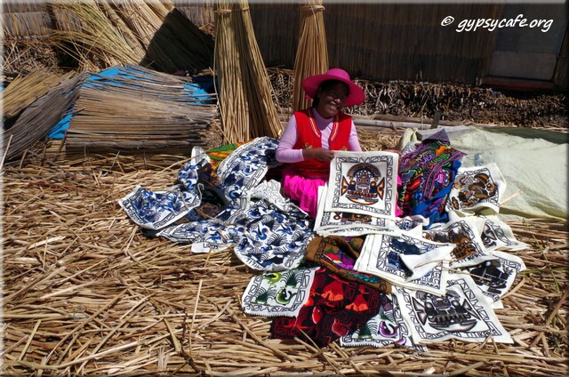 10. Uros Handicrafts on sale for visiting visitors to t