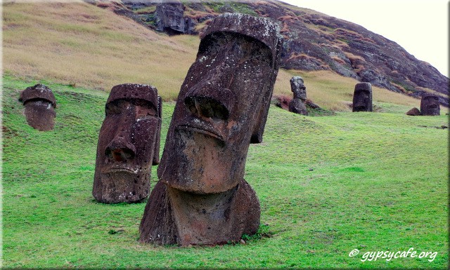 Moai close-up at Rano Raraku Easter Island
