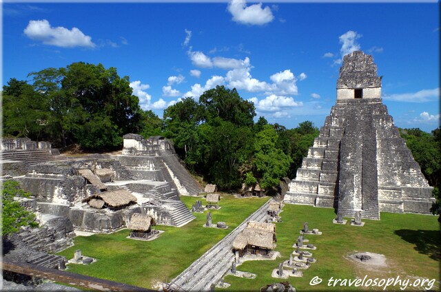 Image 25 Tikal Peten Guatemala North Acropolis On The Left Temple I On The Right