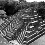 Yaxha Temple In Black And White Peten Guatemala